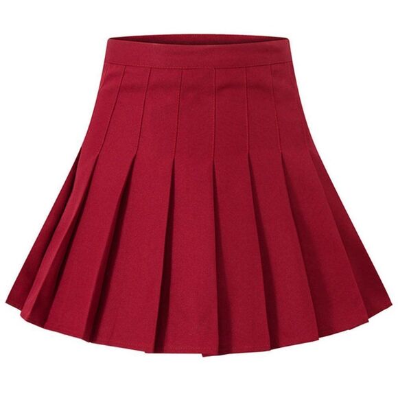Red Pleated Mini Skirt - NEW - Picture 3 of 4
